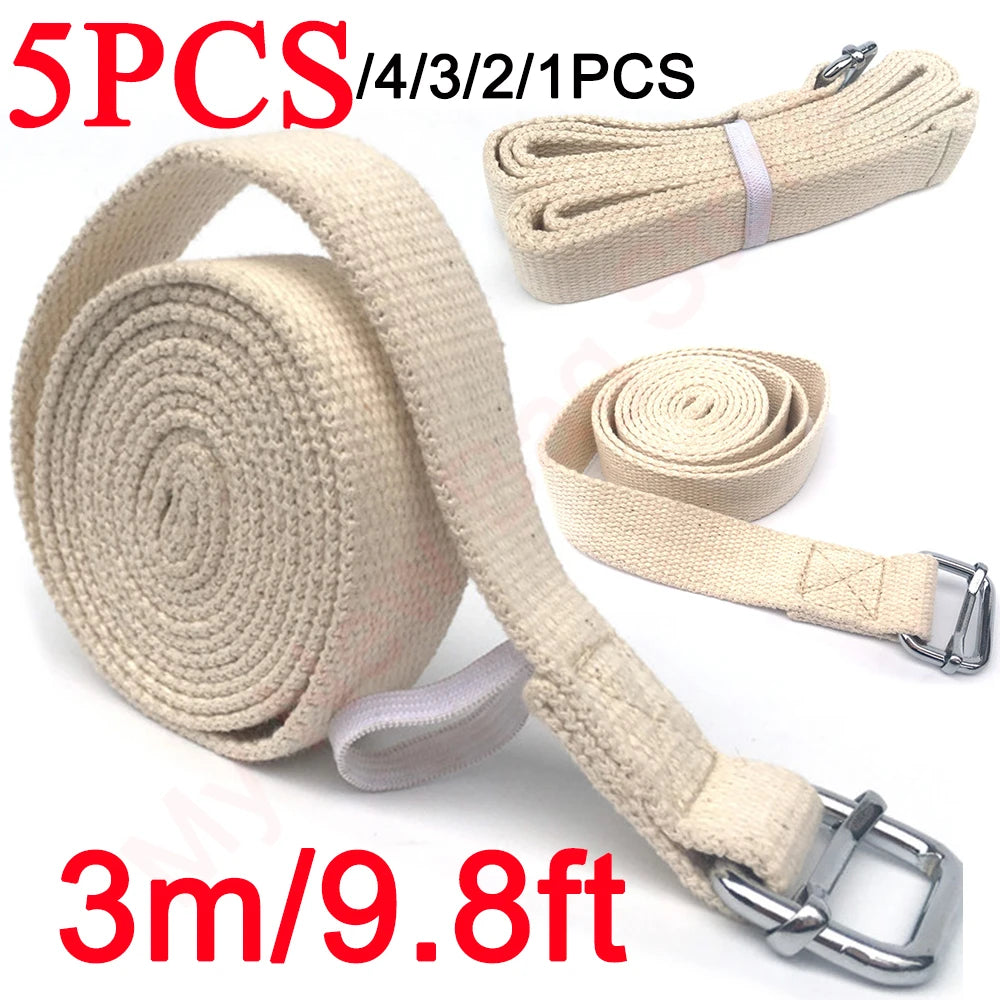 1-5PCS 3m Yoga D-Ring Belt Stretch Strap Figure Waist Leg Resistance Fitness Band Fitness Gym Rope Figure Waist Leg Training