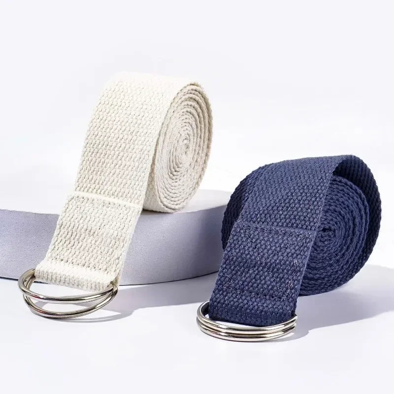 1.8mx3.8cm Yoga Strap Adjustable D-Ring Buckle Gives Flexibility for Yoga Stretching Durable Cotton