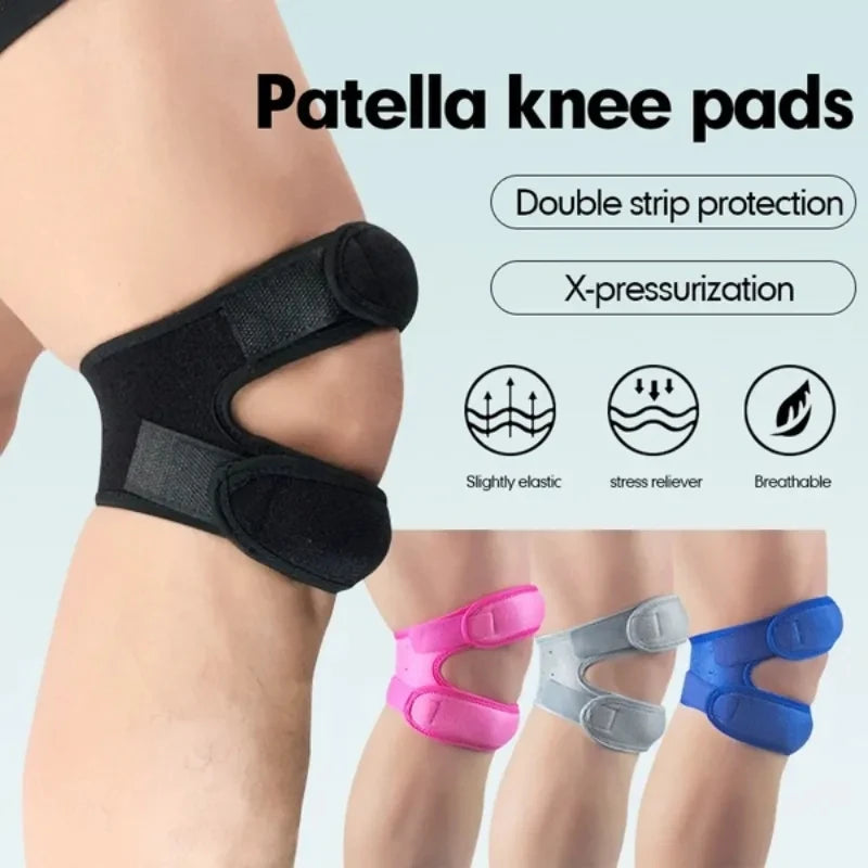 1 PC Sport Kneepad Double Patellar Knee Strap Adjustable Anti-Slip Knee Support Open Knee Wrap Band for Injury Joint Pain Relief