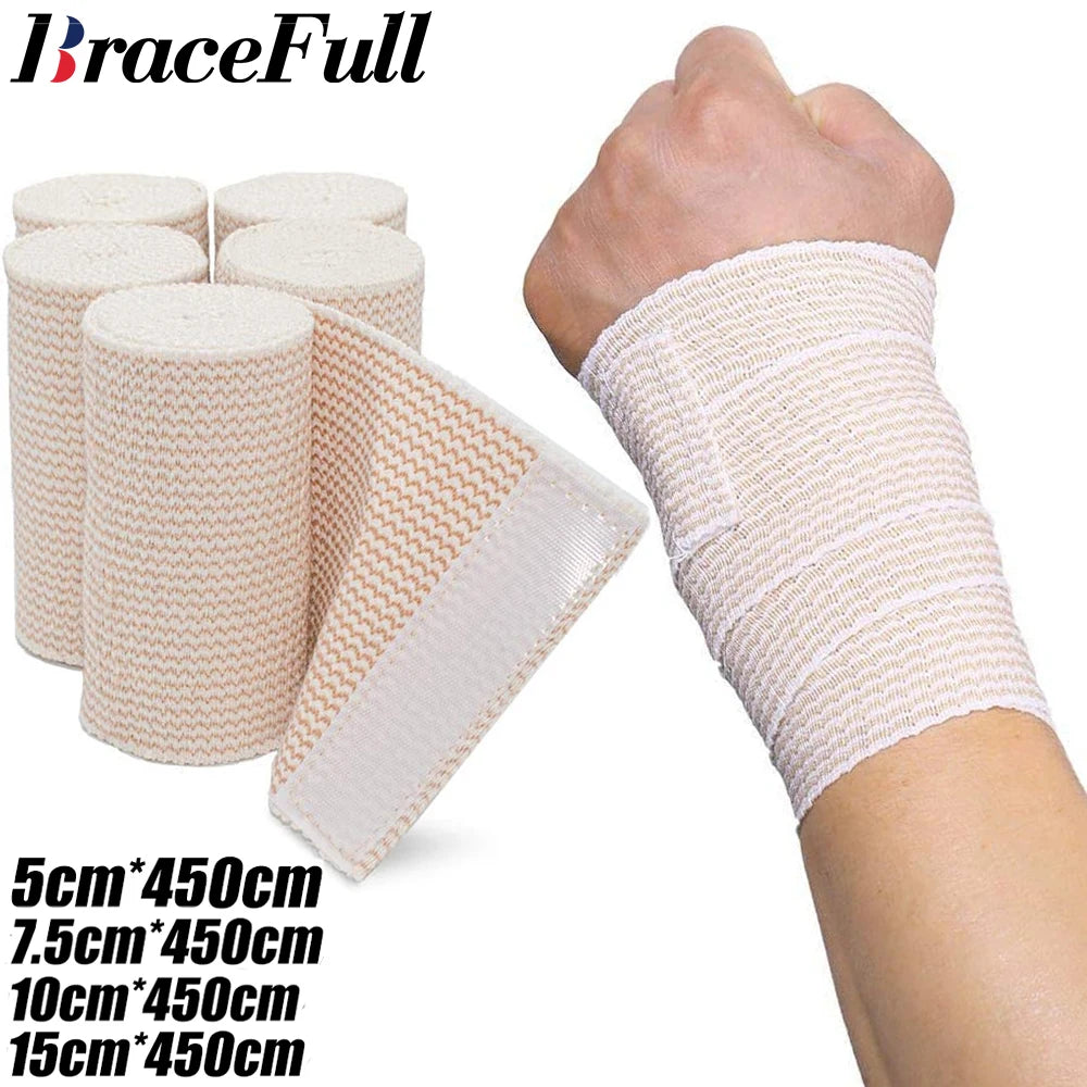 1 Roll Elastic Bandage Wrap Compression Bandage with Self-Closure,Ideal for Medical,Calf,Sports