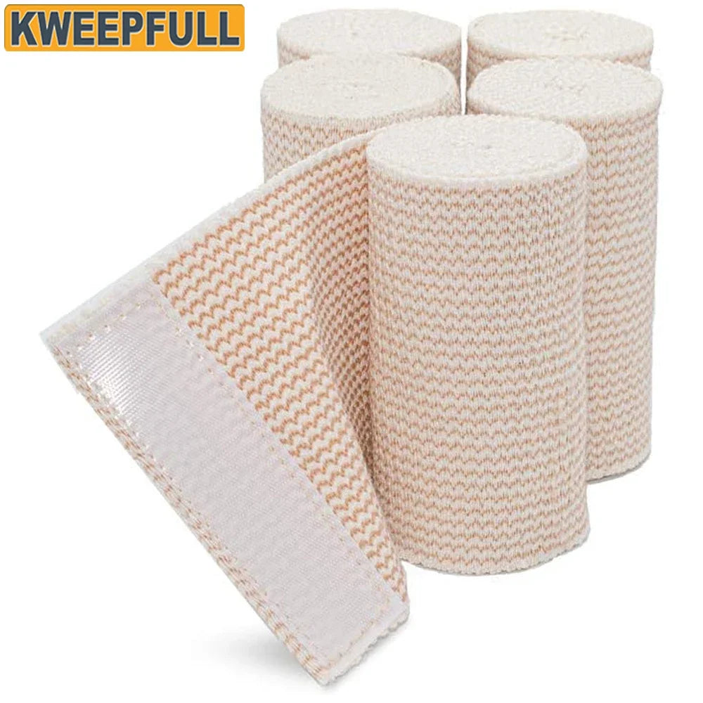 1 Roll Elastic Bandage Wrap - Premium Quality with Self-Closure, Athletic Sport Tape Rolls for Ankle, Wrist