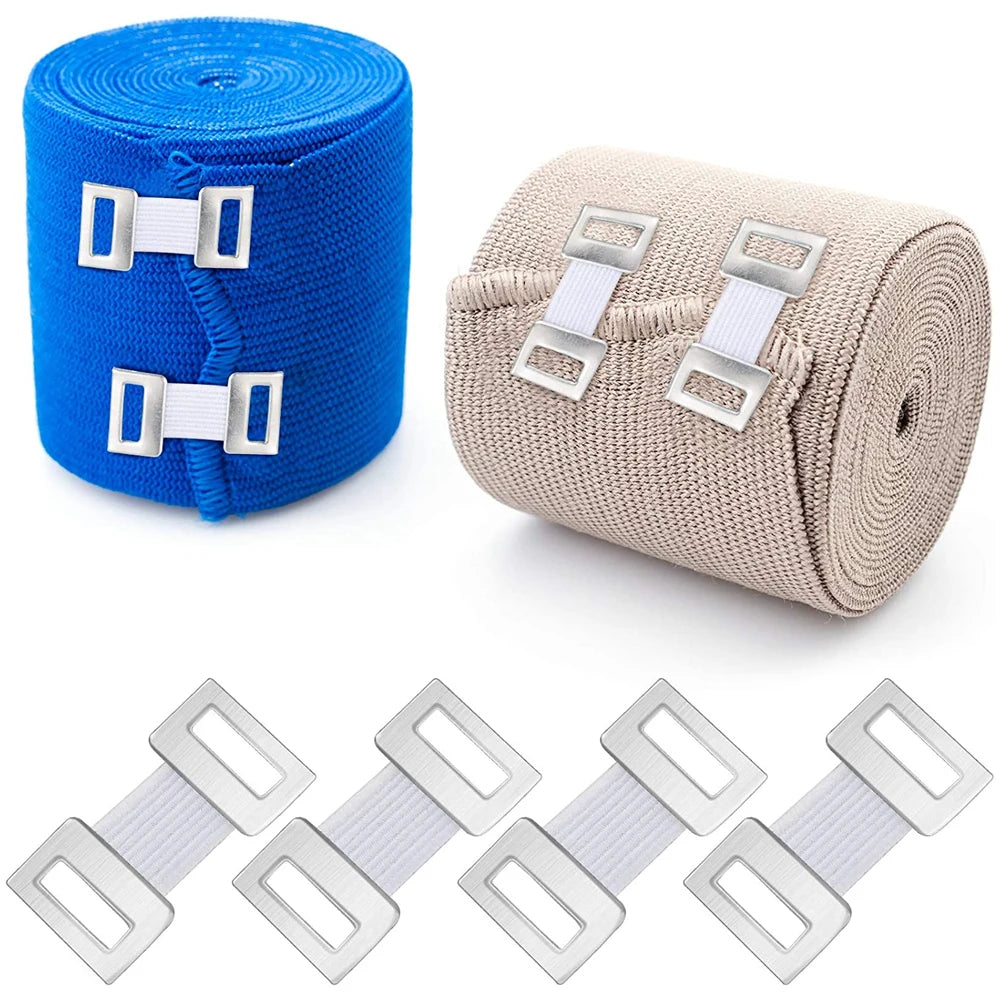 10/20/30Pcs Replacement Elastic Bandage Wrap Stretch Metal Clips Fixation Clamps Hooks First Aid Kit
