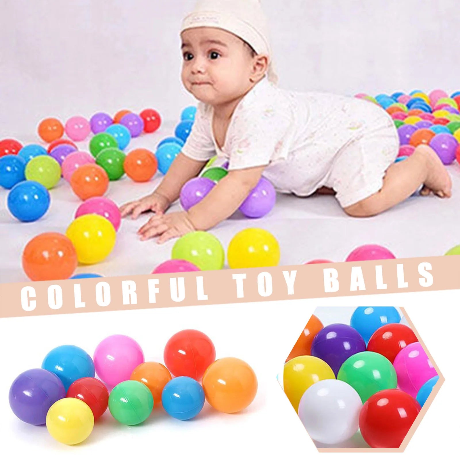 100Pcs 55MM Baby Plastic Balls Water Pool Ocean Ball Games for Children Swim Pit Play House Outdoors Sport Ball Tents