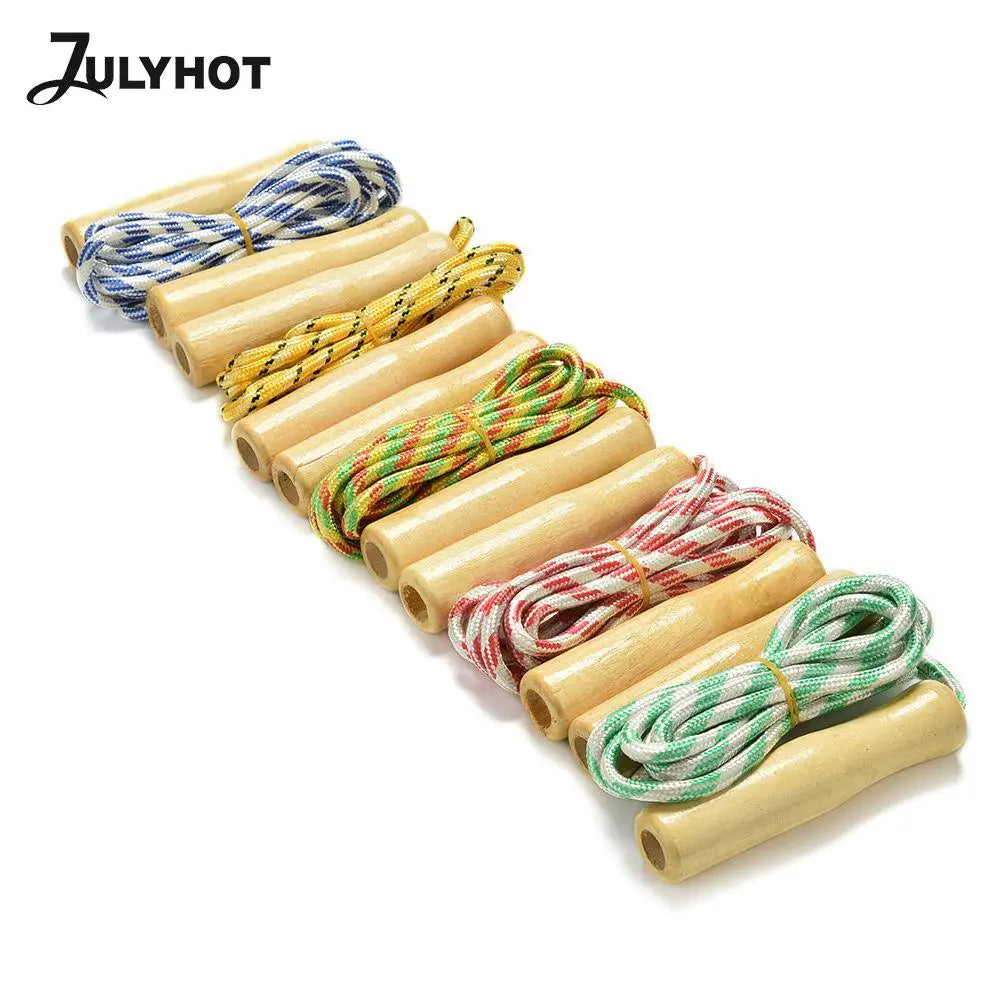 1PC Children Jump Rope Wooden Handle Rope Cute Sports Skipping Rope Practice Speed Jump Kid Fitness