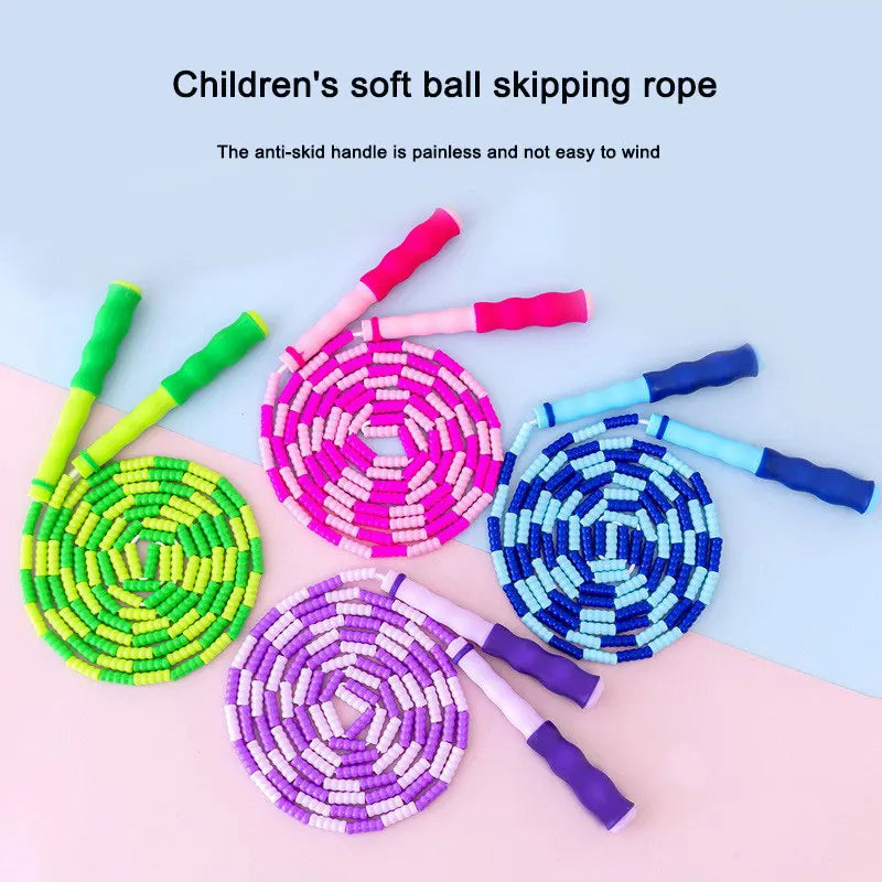 1PC Creative Soft TPU Beads Skipping Rope Nylon Jump Rope for Adult Kids Indoor Sport Workout Keeping