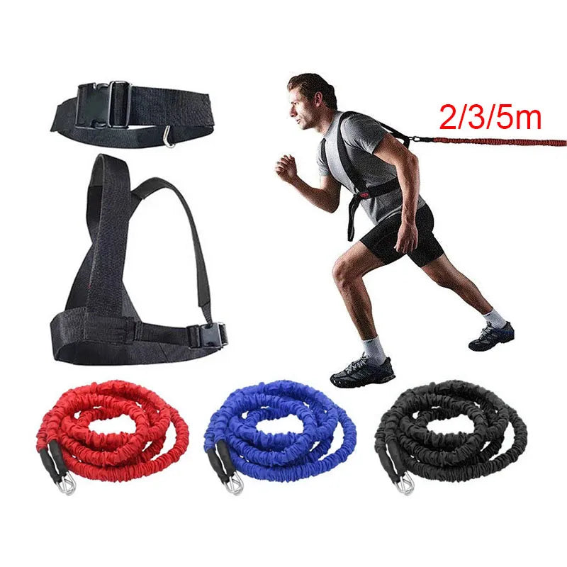 1set 2/3/5m Fitness Equipment Double Resistance Band Training Pull Rope Stretch Rope Track Field Running