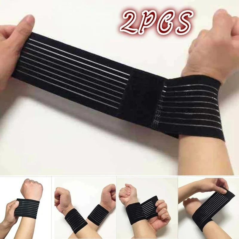 2PCS/set Sport Wristbands Compression Knee Pad Joint Tape Gym Elastic Bands Elbow Bandage Breathable