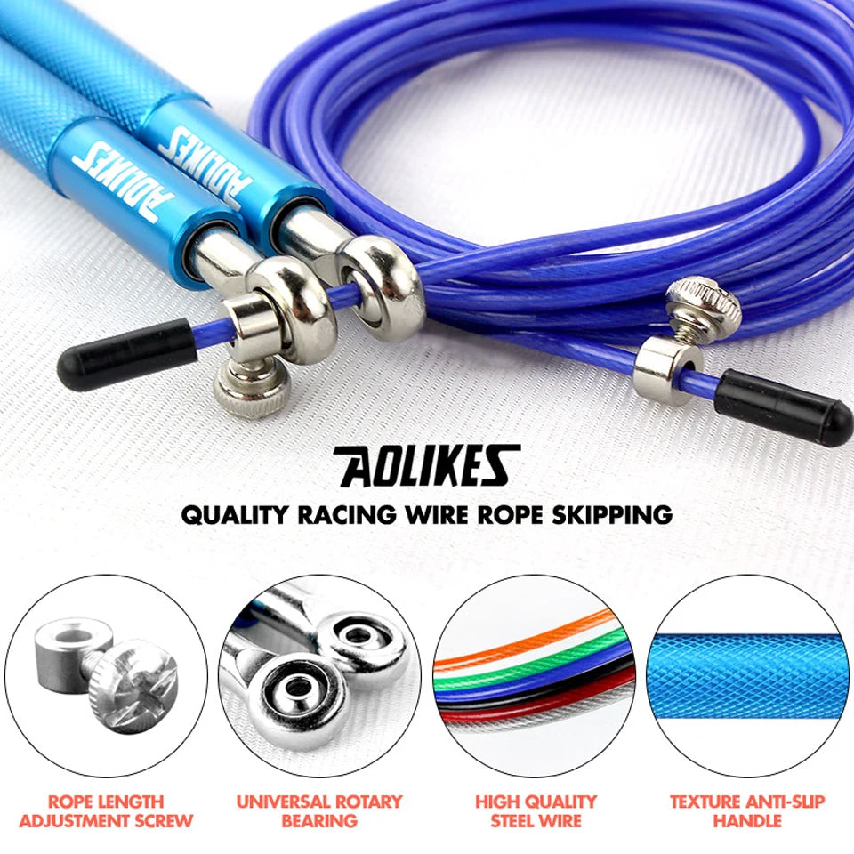 AOLIKES 1PCS Crossfit Speed Jump Rope Professional Skipping Rope For MMA Boxing Fitness Skip Workout