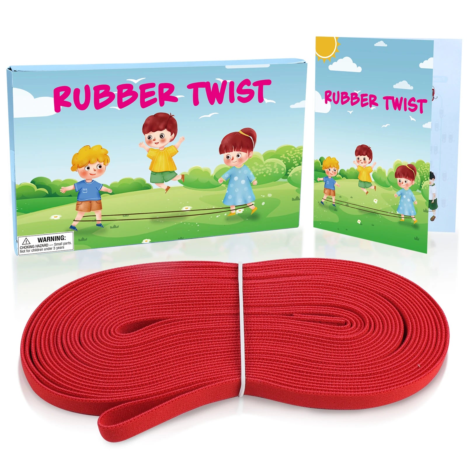 Elastic Rubber Jump Rope 4Meters Long Interactive Multiplayer Games for Outdoor and Sports Ideal Gift for Girls and Boys aged 3+