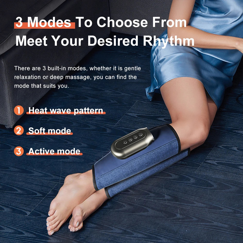 Electric Calf Massager Leg Vibration Leg Massage Air Compression Foot Air Pressure Massage Hot Compress Muscle RelaxPain Relief