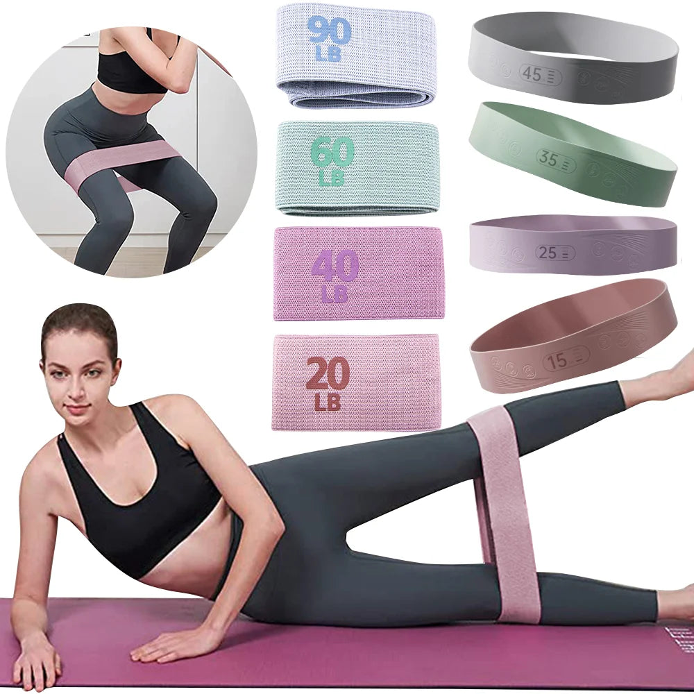 Fabric Resistance Booty Bands Stretch Fitness Strips Anti-Slip Pilates Hip Circle Glute Thigh Elastic Bands Yoga Gym