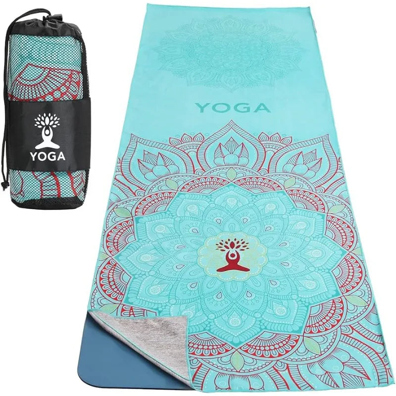 Foldable non-slip yoga mat towel Yoga towels for all yoga activities Microfiber Super Absorbent Anti-Slip Pilates and Yoga Gear