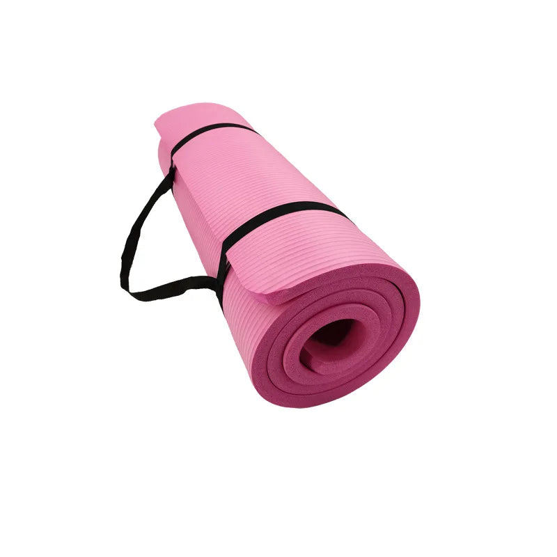 High Density Anti-Tear Exercise Yoga Mat with Carrying Strap, Multiple Colors，Home fitness floor mat