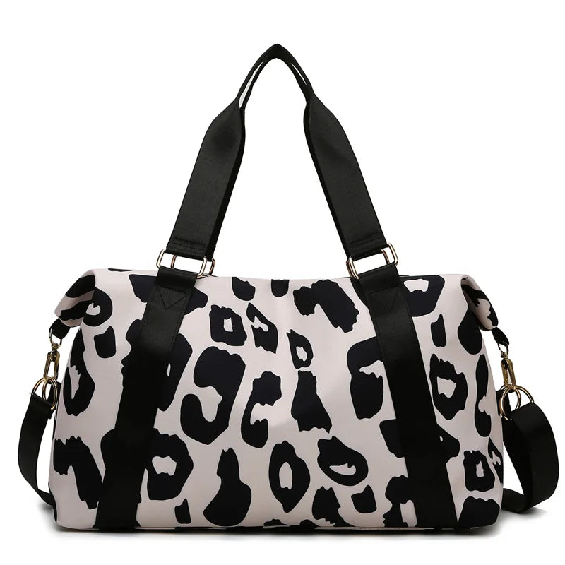 Large Capacity Leopard print Sports Bag for Women Waterproof Yoga Swimming Gym Handbag Fashion Travel Tote Men