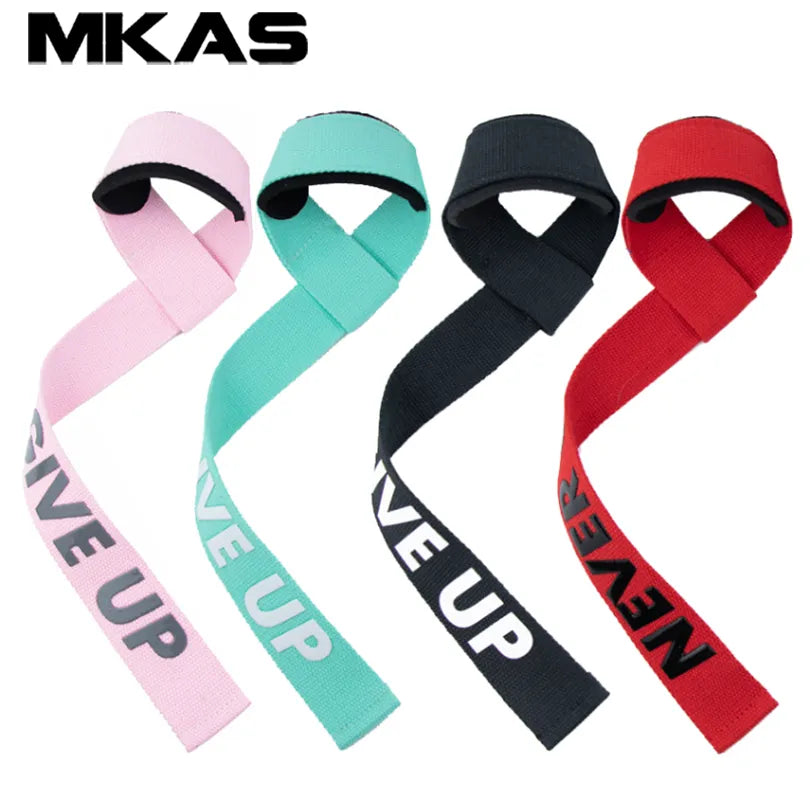 MKAS 1 Pair Gym Lifting Straps Fitness Gloves Anti-slip Hand Wraps Wrist Straps Support For Weight Lifting Powerlifting Training