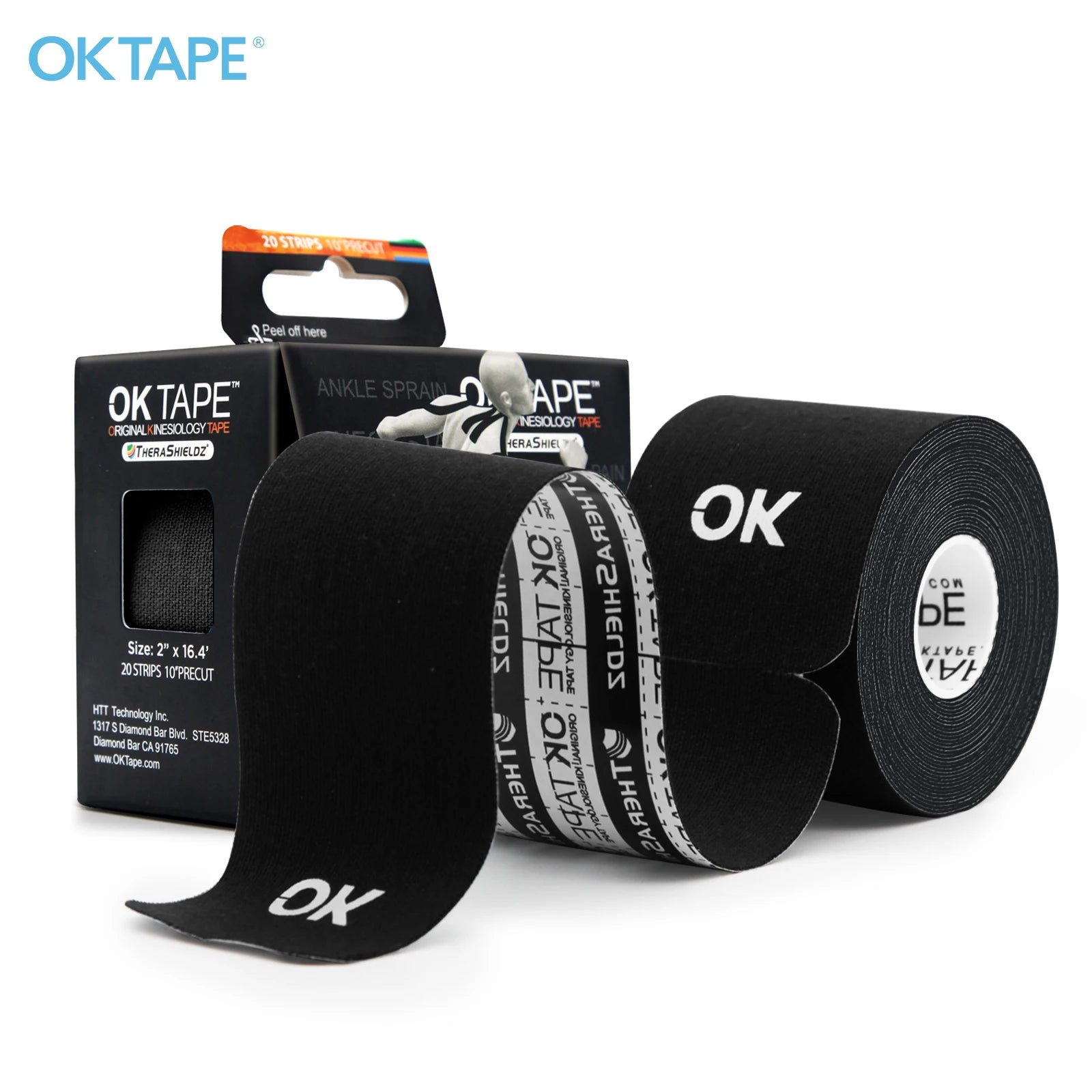 TAPE Kinesiology Tape 5CM X 5M Precut, 20 Strips, Latex Free Elastic Athletic Bandage, Gym Fitness Ankle Knee Finger Arm