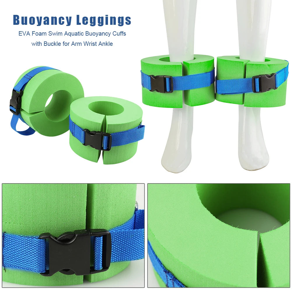 2x Aquatic Cuffs Swimming Leggings Floating Ring Water Exercise Aerobics Rings for Beach Swimming Training Equipment