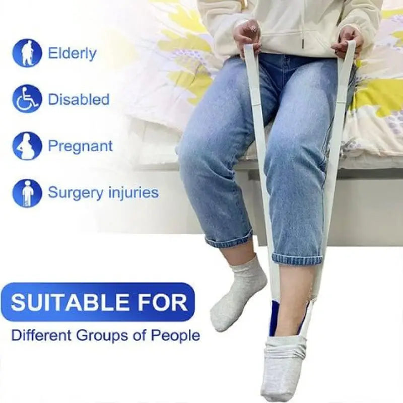 Fitflexo Sock Threader - Easy On & Off Sock Aid Tool for Elderly - Sock Helper Pull for Effortless Stocking Application