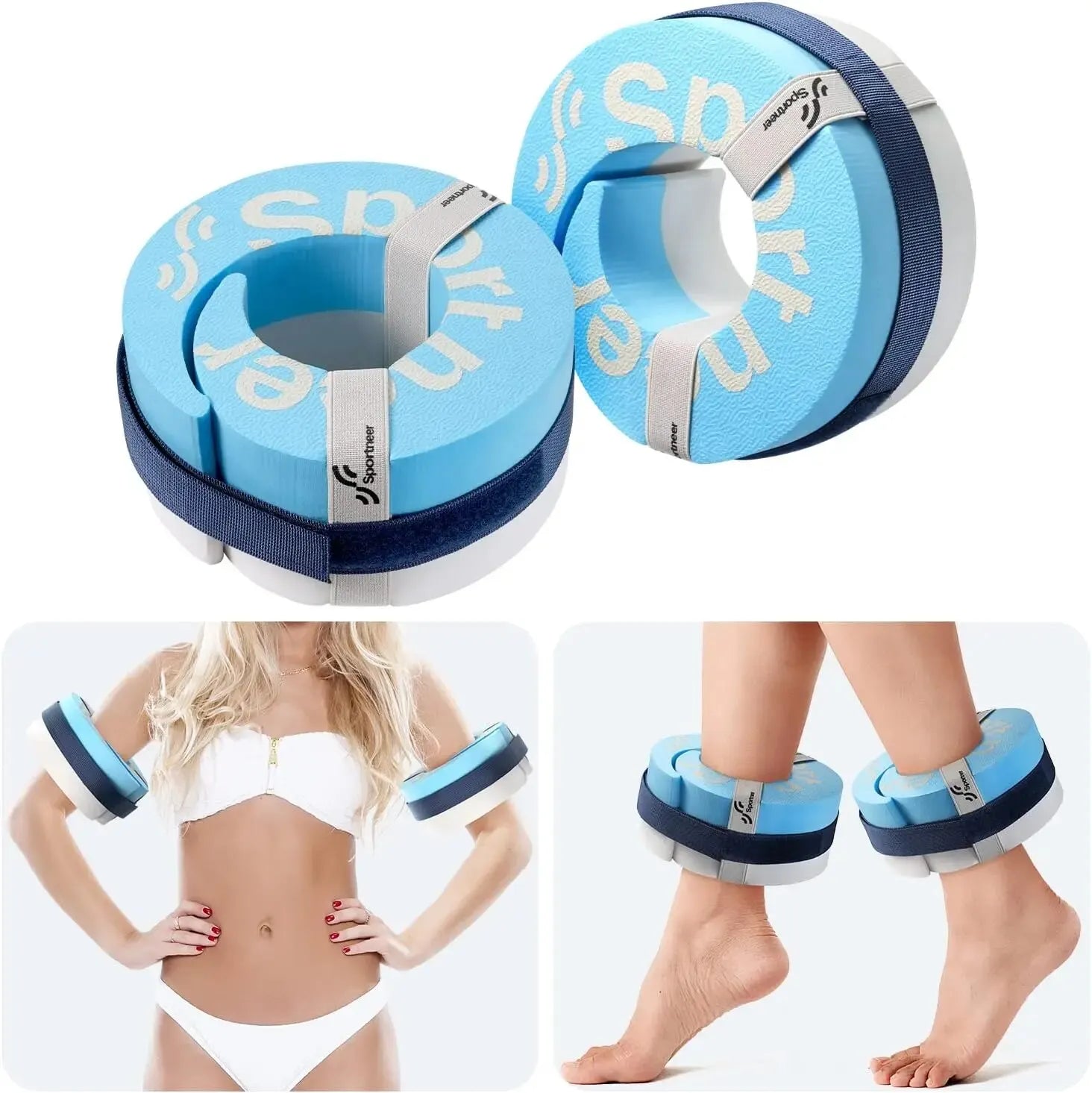 Foam Aquatic Cuffs Exercise Equipment Water Aerobics Float Ring Pool Exercise Workout Set Water Ankle Buoyancy Ring Arm Belts