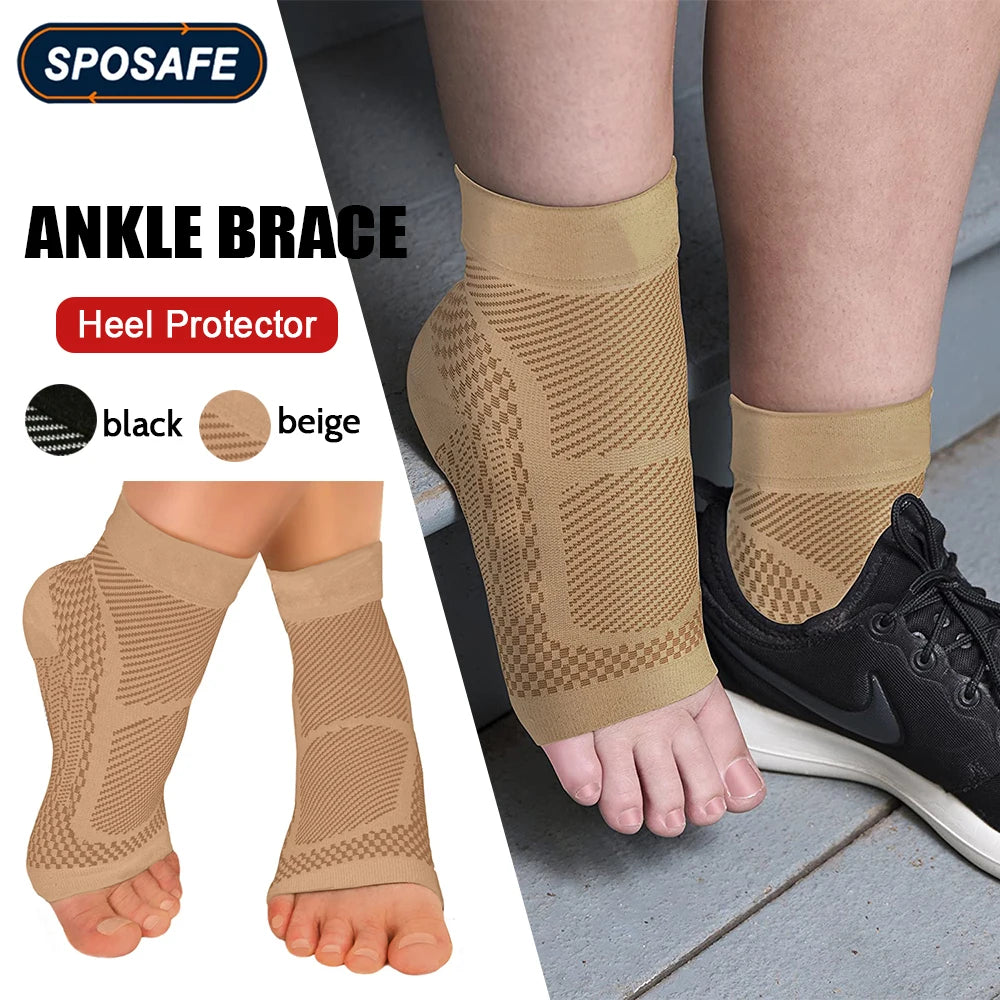 Sports Ankle Brace Compression Sleeve Plantar Fasciitis Sock for Achilles Tendonitis,Joint Pain
