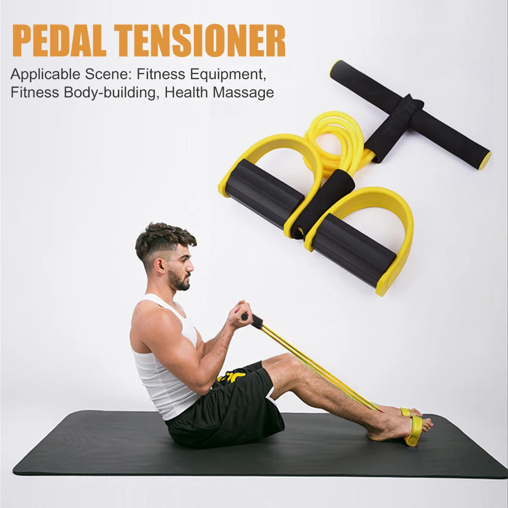 TPE Puller Pedal Ankle Abdominal Exerciser Sit-up Pull Rope Expander Elastic Bands Home Gym Sport Training Fitness Equipment