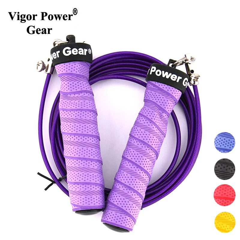 Vigor Power Gear Adjustable Cable Crossfit Skip Sweat Non-Slip Weighted Jump Rope