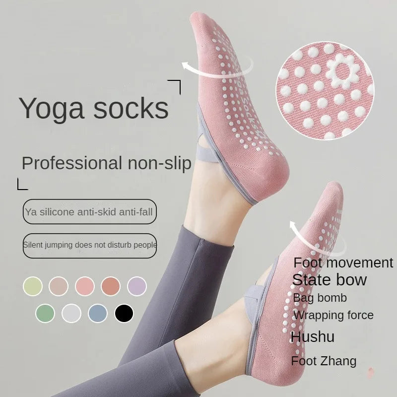 Women Yoga Socks Anti Slip Bandage Sports Ladies Girls Ballet Socks Dance Sock Slippers Yoga Socks Non Slip Acupressure