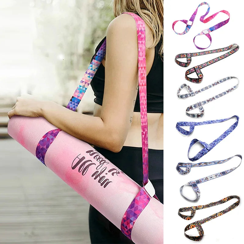 Yoga Mat Strap Belt Adjustable Sports Sling Shoulder Carry Strap Belt Exercise Stretch Fitness Equiment Elastic Yoga