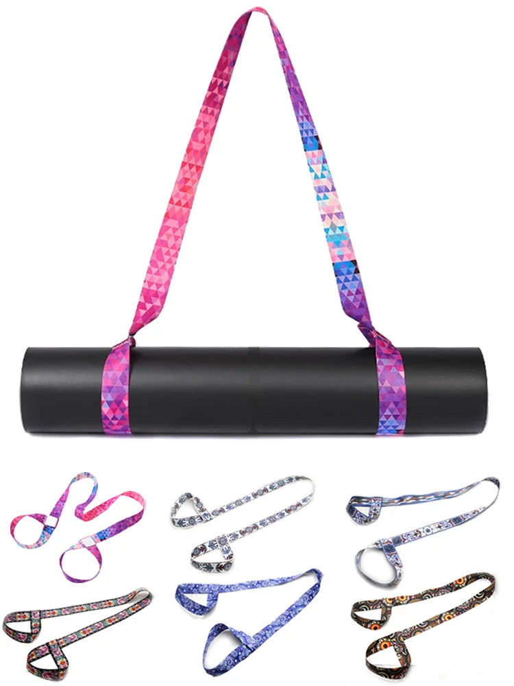 Yoga Mat Strap Belt Adjustable Sports Sling Shoulder Carry Strap Belt Exercise Stretch Fitness Equiment Elastic Yoga
