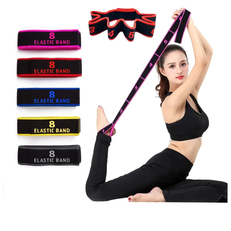 Yoga Pull Strap Belt Polyester Latex Elastic Latin Dance Training Latex Polyester Elasticity Resistance Bands Gym Pilate