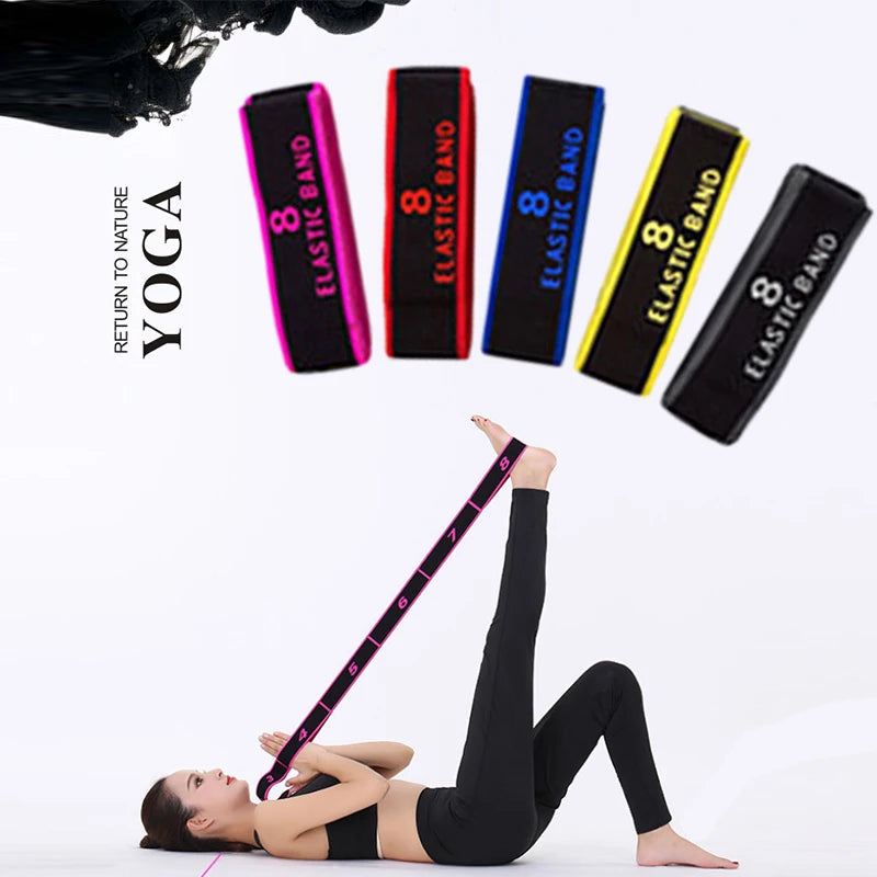 Yoga Pull Strap Belt Polyester Latex Elastic Latin Dance Training Latex Polyester Elasticity Resistance Bands Gym Pilate