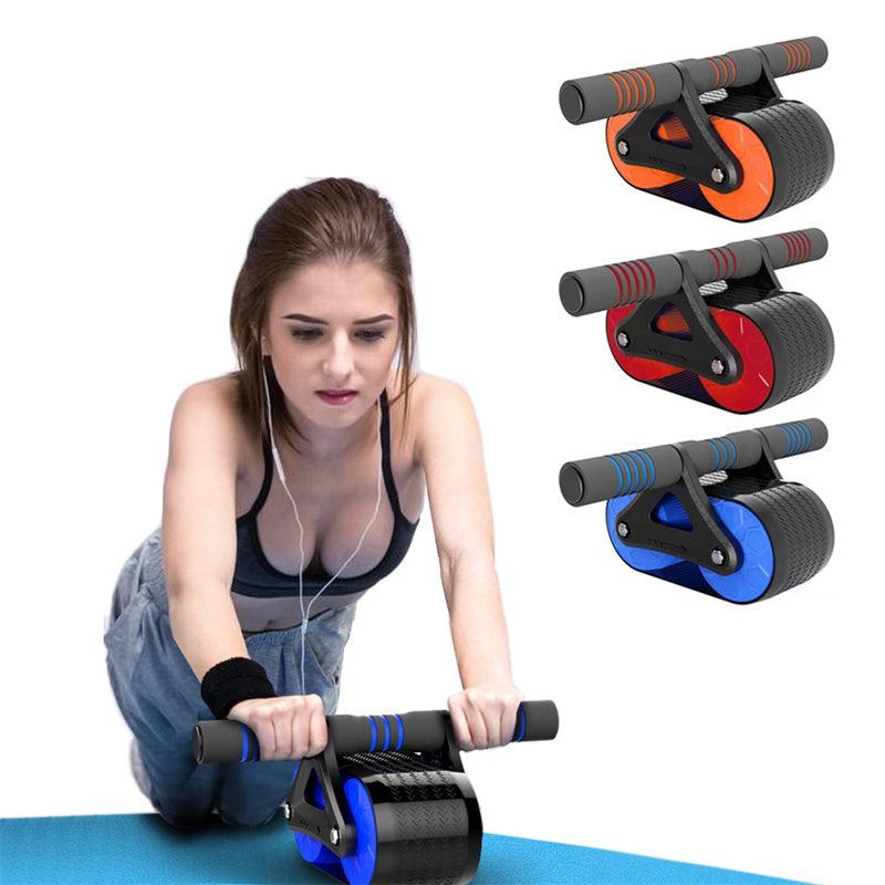 Double Wheel Abdominal Exerciser Women Men Automatic Rebound Ab Wheel Roller Waist Trainer Gym Sports Home Exercise Devices - Fitflexo
